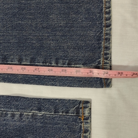 Vintage GUESS Lace-Up Jeans - Dark Wash - Size 27 - Wide Flare Leg - Picture 9 of 12